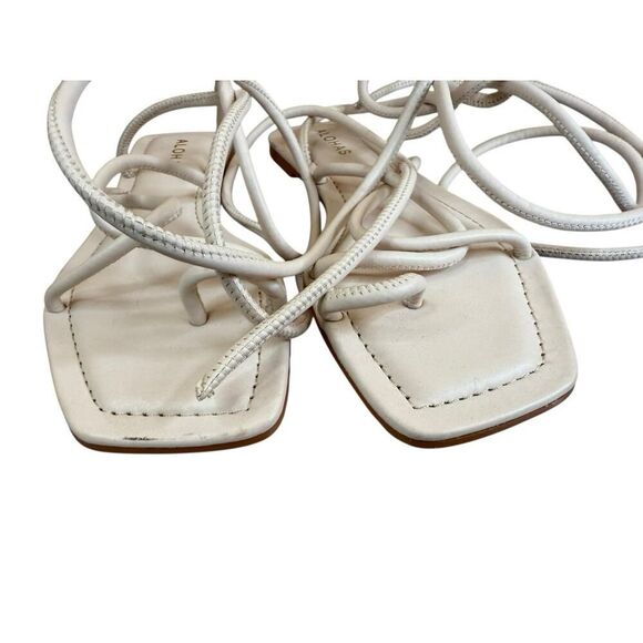Alohas Lace It Up Ivory Leather Sandals Size 8 US New with Minor Flaws - Picture 5 of 9